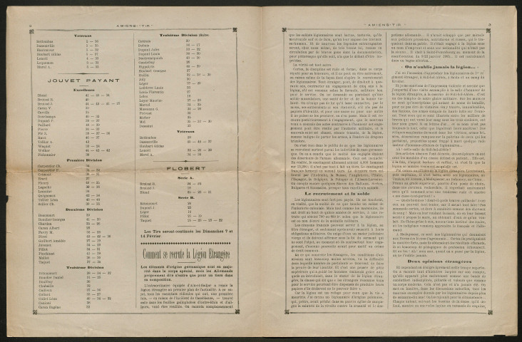 Amiens-tir, organe officiel de l'amicale des anciens sous-officiers, caporaux et soldats d'Amiens, numéro 1 (janvier 1909)