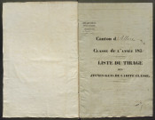 Tirage au sort (arrondissement de Péronne) de l'année 1836