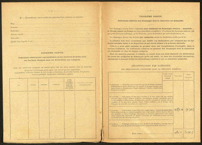 Cléry-sur-Somme. Demande d'indemnisation des dommages de guerre : dossier Verdy-Duquenne