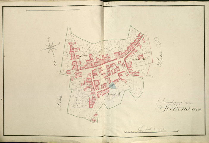 Plan du cadastre napoléonien - Atlas cantonal - Mirvaux : A et B développées