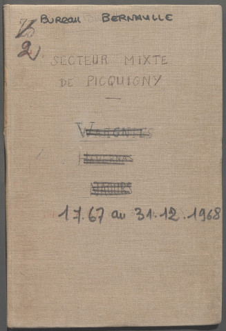 Table des successions et absences du bureau de Bernaville