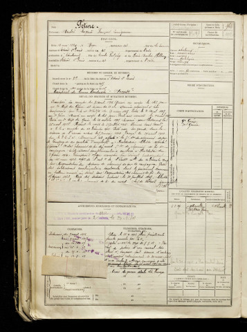 Pétine, André Eugène François Lucie, né le 11 mai 1896 à Roye (Somme), classe 1916, matricule n° 1031, Bureau de recrutement d'Abbeville