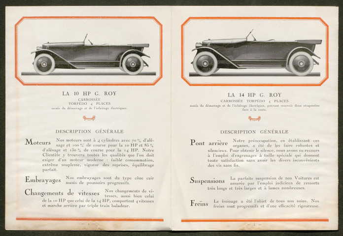 Publicités automobiles : G. Roy