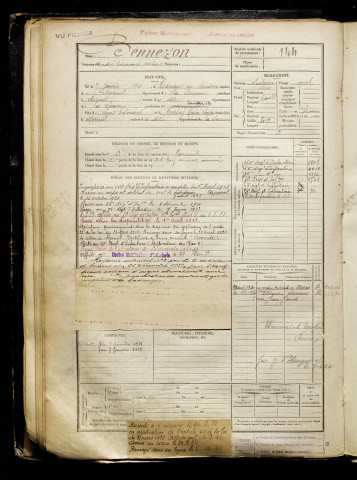 Bennezon, André Edouard Albert, né le 07 janvier 1901 à Hangest-en-Santerre (Somme), classe 1921, matricule n° 144, Bureau de recrutement de Péronne