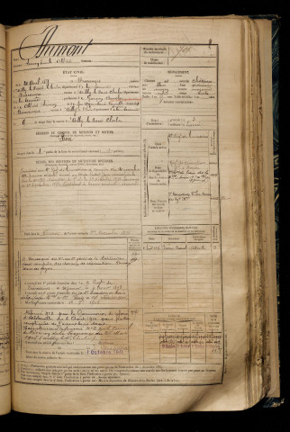 Dumont, Simon Emile Alfred, né le 24 avril 1871 à Brucamps (Somme), classe 1891, matricule n° 701, Bureau de recrutement d'Abbeville