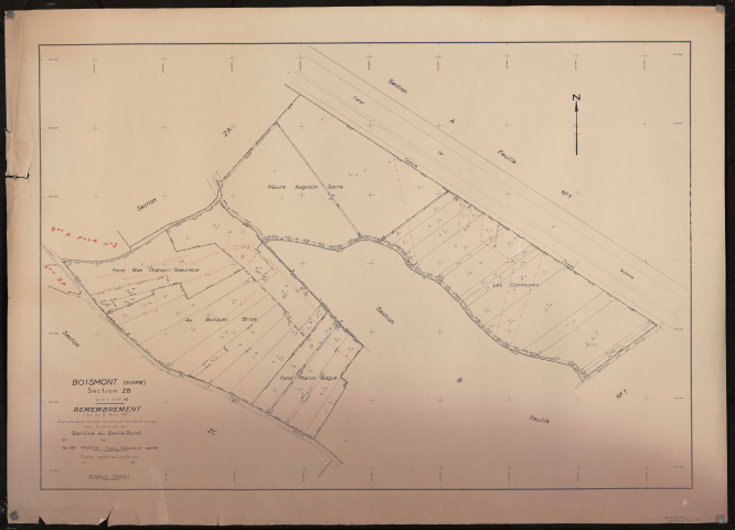 Plan du cadastre rénové - Boismont : section ZB