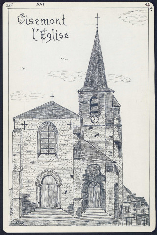 Oisemont : l'église en 1951 - (Reproduction interdite sans autorisation - © Claude Piette)