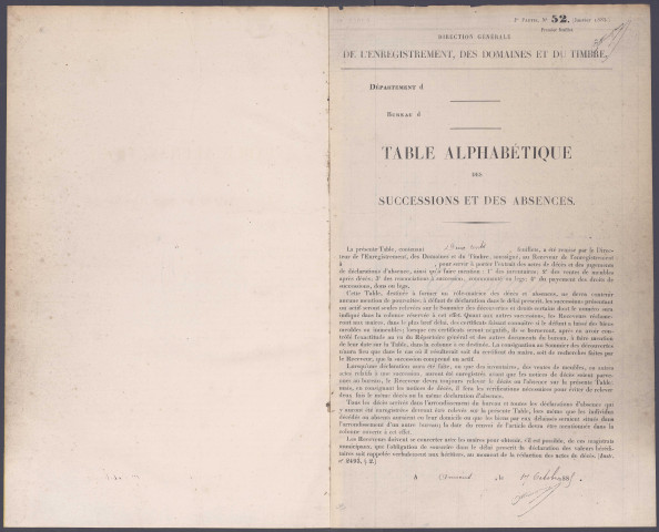 Table des successions et absences du bureau d'Acheux-en-Amiénois