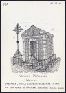 Welles-Pérennes (Welles ,Oise) : ensemble, vieille chapelle funéraire et croix de fer forgé au cimetière - (Reproduction interdite sans autorisation - © Claude Piette)