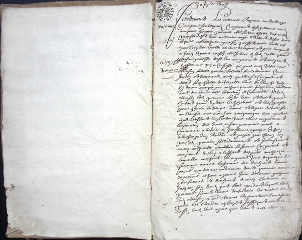 Etude de Me René Chevalier à Amiens (étude n°5). Minutes de l'année 1677