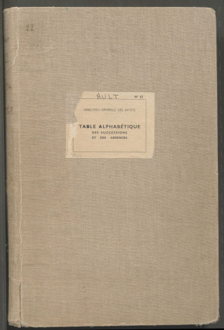 Table des successions et absences du bureau d'Ault