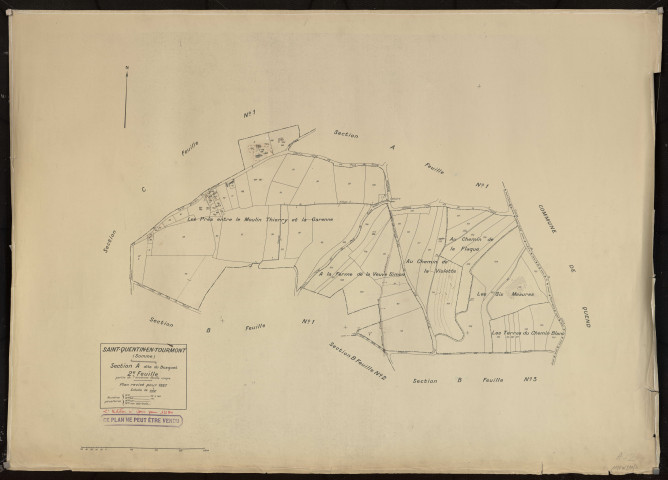 Plan du cadastre rénové - Saint-Quentin-en-Tourmont : section A2