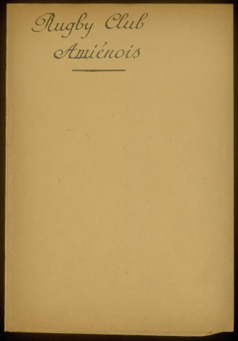 Amiens. « Rugby Club Amiénois »