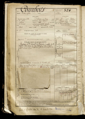 Courbois, Louis Gaston, né le 26 mars 1883 à Fontaine-en-Bray (Seine-Maritime), classe 1903, matricule n° 526, Bureau de recrutement d'Abbeville