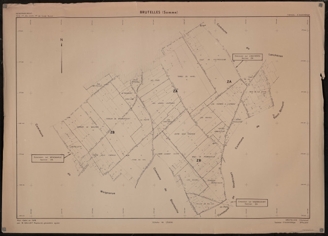 Plan du cadastre rénové - Brutelles : tableau d'assemblage (TA)2