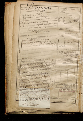 Darragon, Emile Nicolas Eugène, né le 06 décembre 1872 à Huchenneville (Somme), classe 1892, matricule n° 1041, Bureau de recrutement d'Abbeville