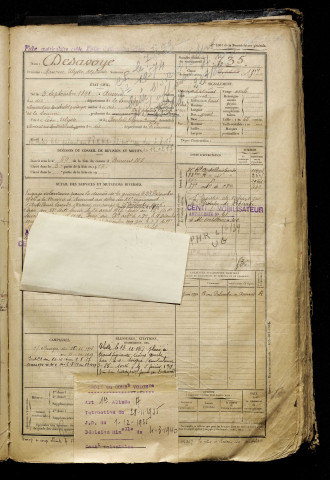 Desavoye, Maurice Ulysse Alphonse, né le 03 septembre 1898 à Amiens (Somme), classe 1918, matricule n° 735, Bureau de recrutement d'Amiens