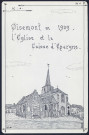 Oisemont en 1909 : l'église et la caisse d'épargne - (Reproduction interdite sans autorisation - © Claude Piette)