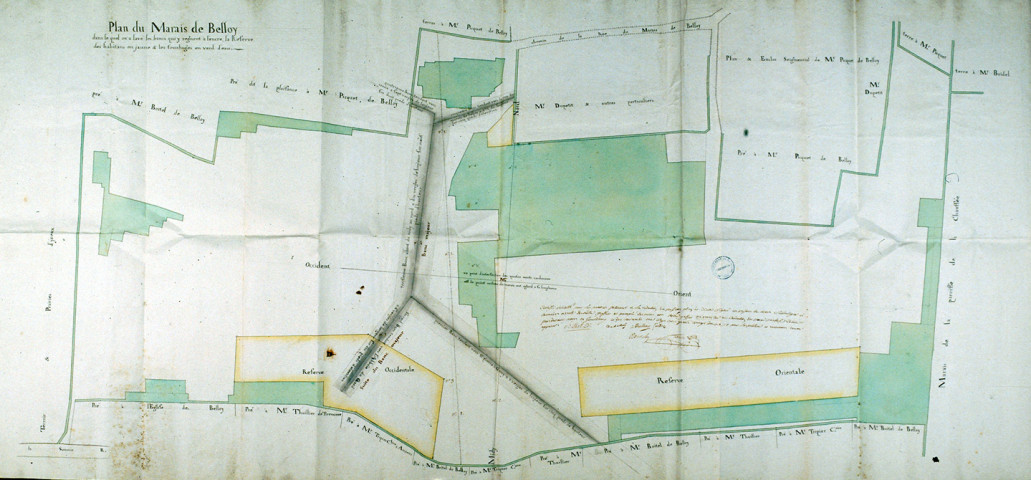 Plan du marais de Belloy