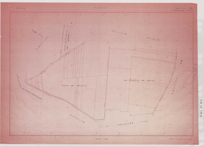 Plan du cadastre rénové - Ercheu : section ZA