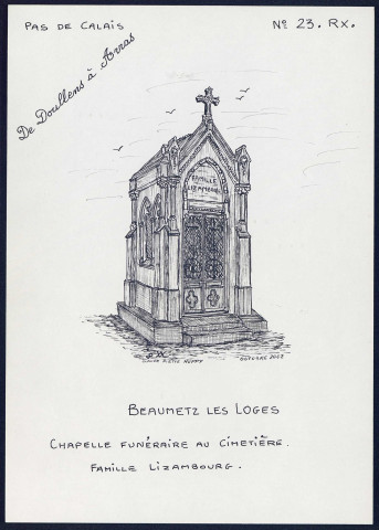 Beaumetz-les-Loges (Pas-de-Calais) : chapelle funéraire au cimetière - (Reproduction interdite sans autorisation - © Claude Piette)