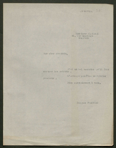 Témoignage de Flandrai, André et correspondance avec Jacques Péricard