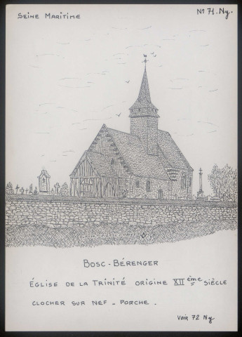 Bosc-Bérenger (Seine-Maritime) : église de la Trinité - (Reproduction interdite sans autorisation - © Claude Piette)