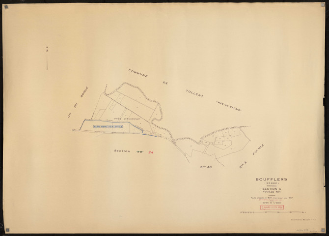 Plan du cadastre rénové - Boufflers : section A1