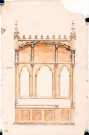 Projet de stalles pour une église : dessin de l'architecte Delefortrie