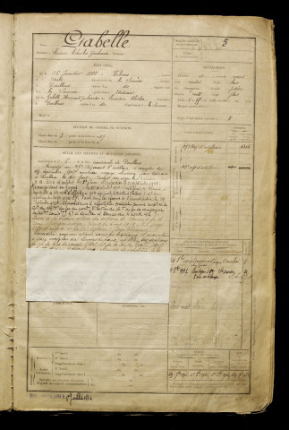 Gabelle, Lucien Charles Zacharie, né le 26 janvier 1886 à Valines (Somme), classe 1906, matricule n° 5, Bureau de recrutement d'Abbeville