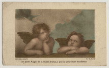 Les petits anges de la Sainte-Enfance priant pour leur bienfaiteur. Des angelots