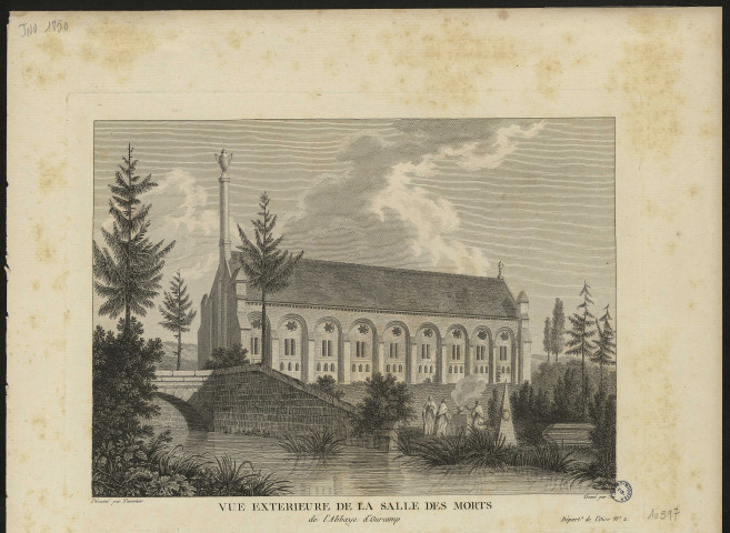 Vue exterieure de la Salle des morts de l'abbaye d'Ourscamp. (Département de l'Oise), N°2