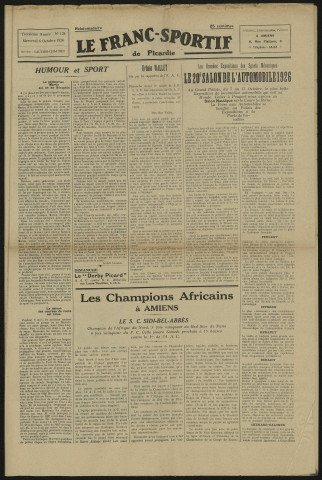 Le Franc-Sportif de Picardie. Journal hebdomadaire, numéro 124 - 3e année