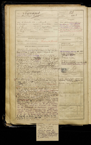 Legrand, Henri Joseph Hubert, né le 04 novembre 1888 à Marenla (Pas-de-Calais), classe 1908, matricule n° 52, Bureau de recrutement d'Amiens