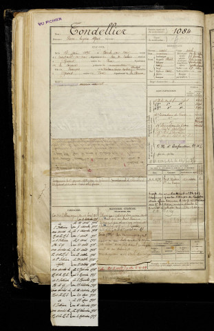 Tondellier, Pierre Eugène Alfred, né le 13 juin 1896 à Berck (Pas-de-Calais), classe 1916, matricule n° 1084, Bureau de recrutement d'Abbeville
