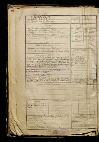 Cuvellier, Marceau Clotaire Arthur, né le 15 mars 1900 à Huppy (Somme), classe 1920, matricule n° 14, Bureau de recrutement d'Abbeville