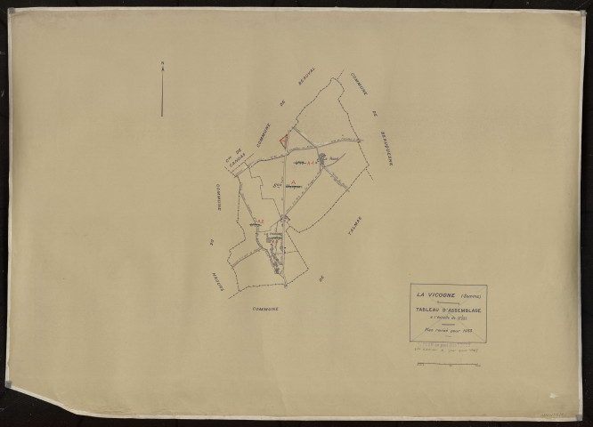 Plan du cadastre rénové - La Vicogne : tableau d'assemblage (TA)