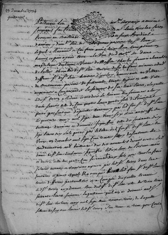 Etude de Me François Henin à Amiens (étude n°3). Minutes de l'année 1734