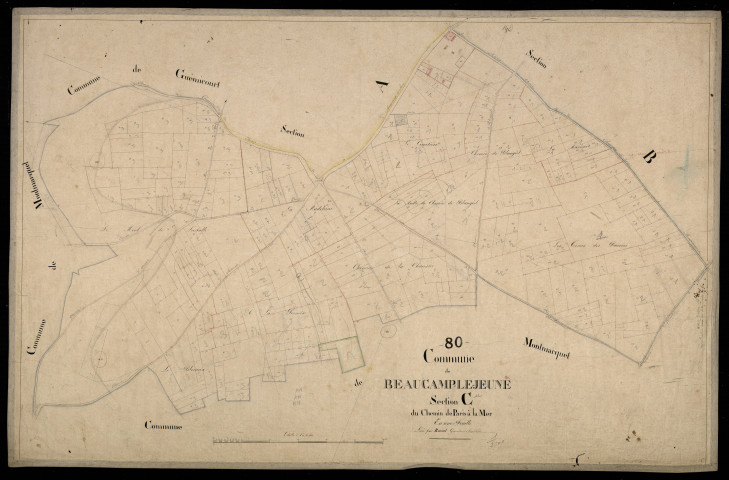 Plan du cadastre napoléonien - Beaucamps-le-Jeune (Beaucamp-le-Jeune) : Chemin de Paris à la Mer (Le), C