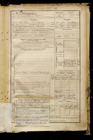 Blanchet, Paul Narcisse Estève, né le 02 mai 1878 à Breteuil (Oise), classe 1898, matricule n° 989, Bureau de recrutement de Péronne