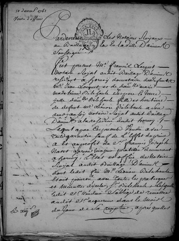 Etude de Me François Henin à Amiens (étude n°3). Minutes de l'année 1761