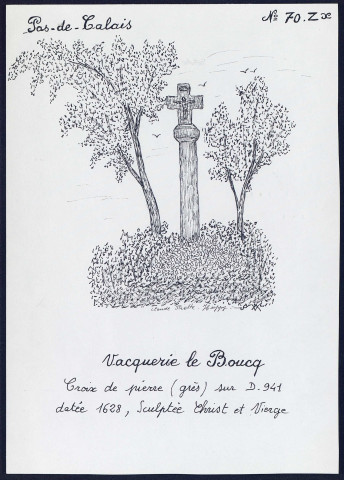 Vacquerie-le-Boucq (Pas-de-Calais) : croix de pierre - (Reproduction interdite sans autorisation - © Claude Piette)