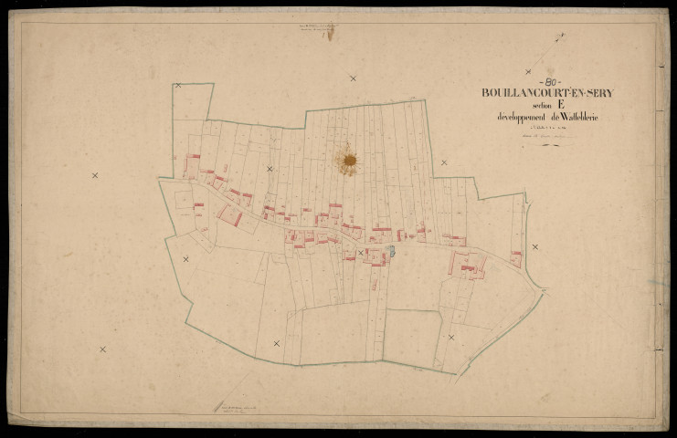 Plan du cadastre napoléonien - Bouillancourt-en-Sery : Hameau de Watteblerie (Le), E (développement du hameau de Watteblerie)