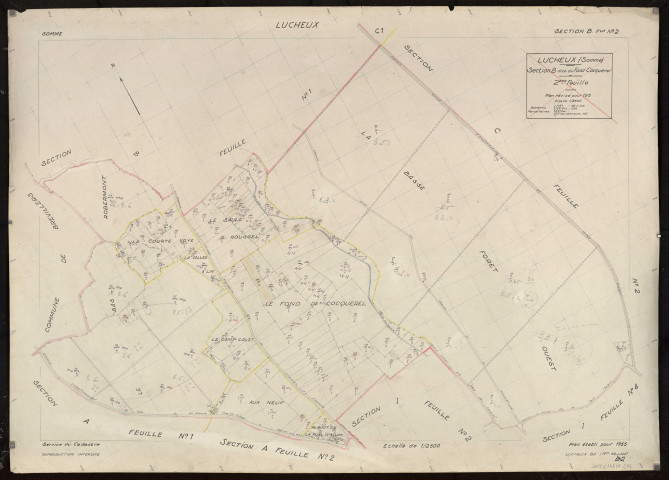 Plan du cadastre rénové - Lucheux : section B2