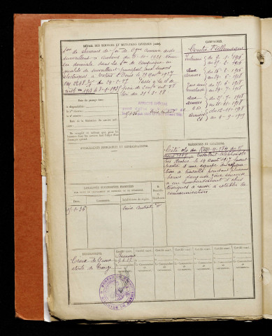 Revel, Robert Joseph Armand, né le 09 avril 1897 à Esclainvillers (Somme), classe 1917, matricule n° 265, Bureau de recrutement d'Amiens