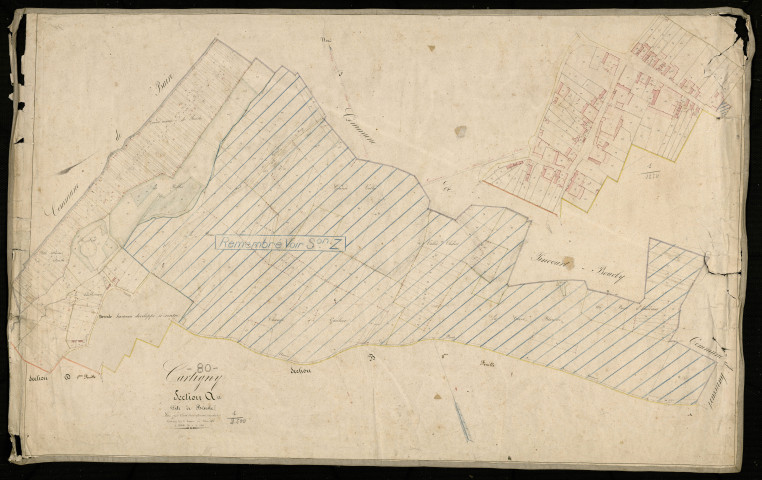 Plan du cadastre napoléonien - Cartigny : Brusle, A et partie développée de A