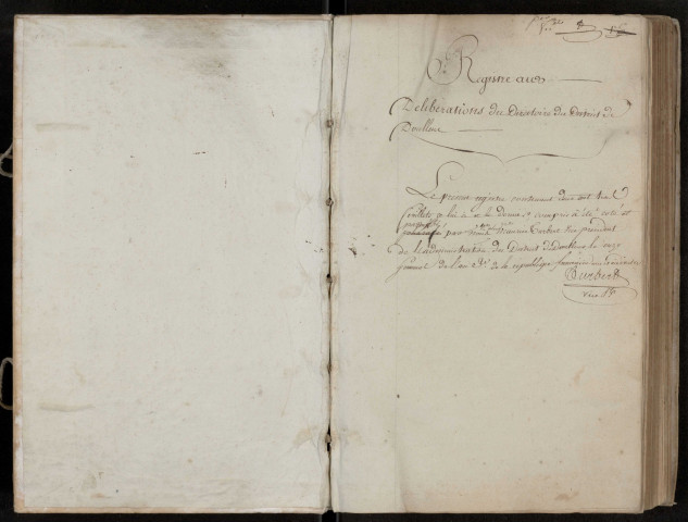 Délibérations du Directoire du district de Doullens : 1er avril 1795-17 septembre 1795