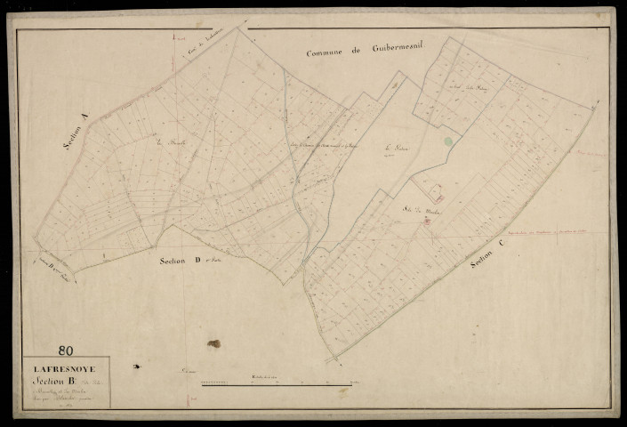 Plan du cadastre napoléonien - Lafresguimont-Saint-Martin (Lafresnoye) : Bucaille (La) ; Moulin (Le), B