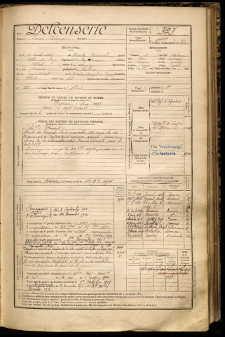 Delcenserie, Fuscien Philogène, né le 17 août 1869 à Mailly-Raineval (Somme), classe 1890, matricule n° 727, Bureau de recrutement de Péronne