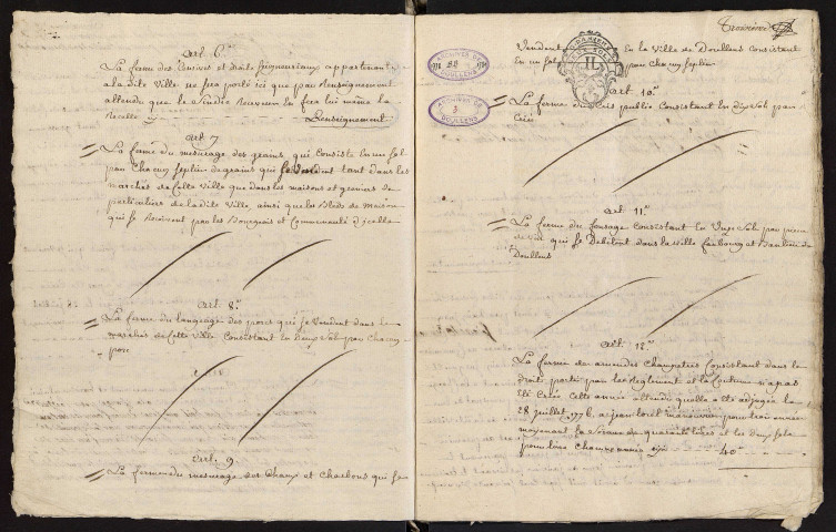 Doullens. Délibérations de l'échevinage